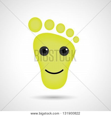 Funny feet emoticon icon. Feet emotions sign. Vector illustration