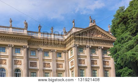 Villa Reale MilanItaly; view of beautiful neoclassic palace.