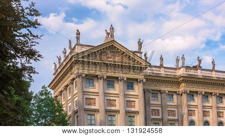 Villa Reale MilanItaly; view of beautiful neoclassic palace.