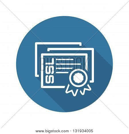 SSL Certificates Icon. Flat Design Long Shadow
