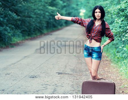 Beautiful Girl Stops The Car
