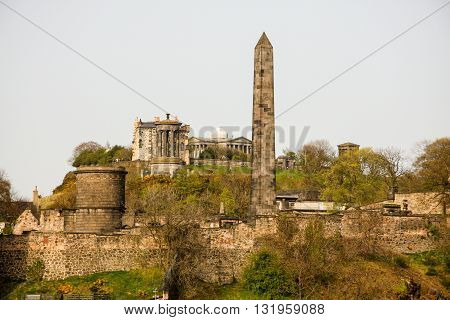 Political Martyrs' Monument and Dugald Stewart Monument Calton Hill Edinburgh