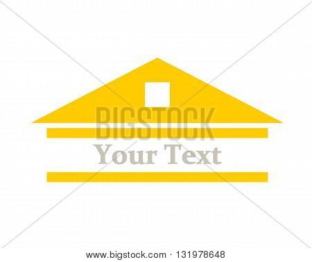 Orange logo house project - vector illustration.