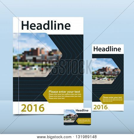 Modern annual report with the pattern brochure flyer and business card design template vector flyer cover presentation abstract background flat A4 layout 1/3 A4 card - Stock Vector