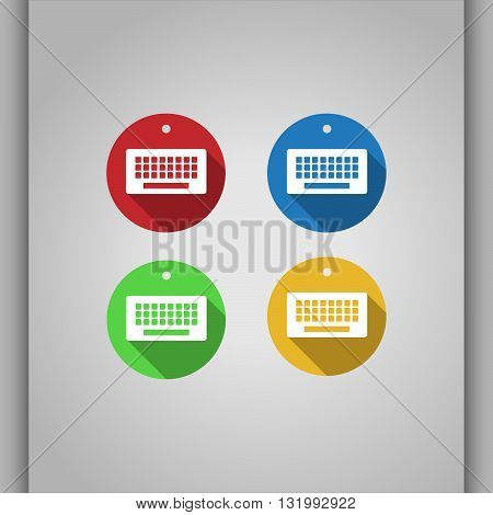 Set of keyboard icons. Colorful set of icons for pc purposes