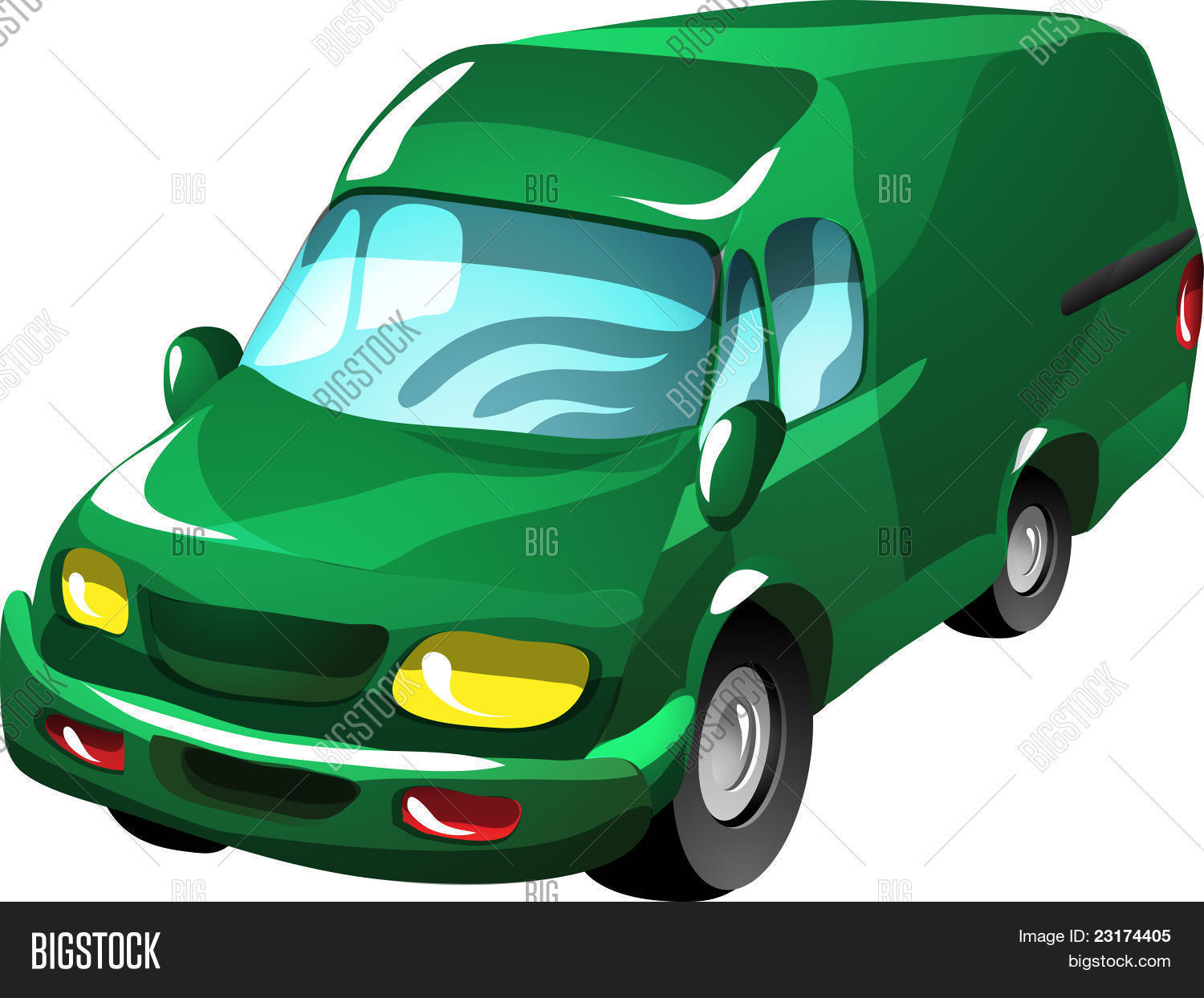 Cartoon Delivery Van Vector & Photo (Free Trial) | Bigstock