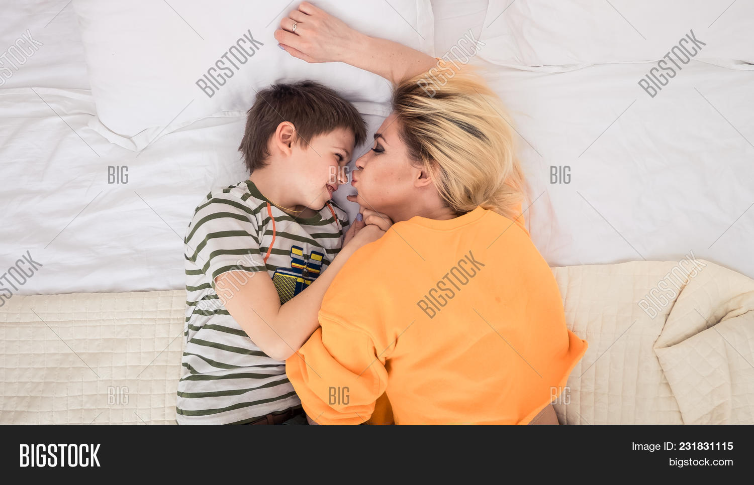 Mother Son On Bed, Image & Photo (Free Trial) Bigstock