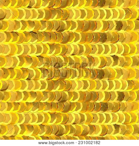 Sequins Pattern. Seamless Illustration. Fabric Design. Rhinestones. 3d Illustration. Fashion Embroid
