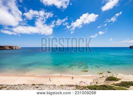 Turquoise Water On The Uncrowded Beaches Of Sagres In Algarve, Portugal
