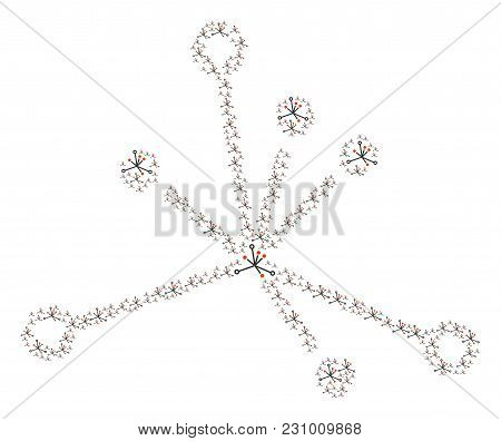 Big Bang Collage Designed In The Collection Of Big Bang Elements. Vector Iconized Collage Made From 