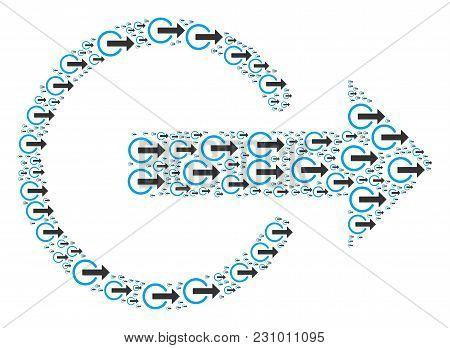 Logout Collage Designed In The Collection Of Logout Pictograms. Vector Iconized Composition Combined