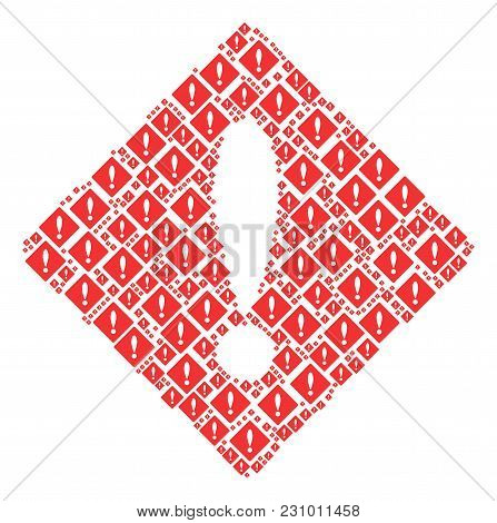 Error Composition Composed In The Shape Of Error Icons. Vector Iconized Composition Composed From Si