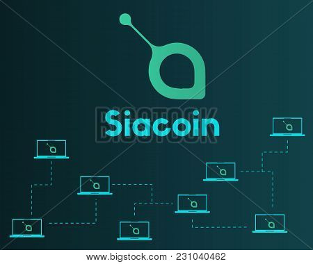 Siacoin Blockchain Cryptocurrency Network Background Vector Illustration
