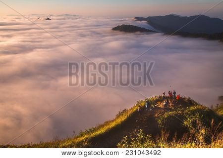 The Mist At Phu Chi Fa In The Morning Chiang Rai Thailand