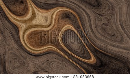 Texture Of Roots Of Tree With Wavy Lines And Age Rings. Colored Abstract Background. 2d Illustration