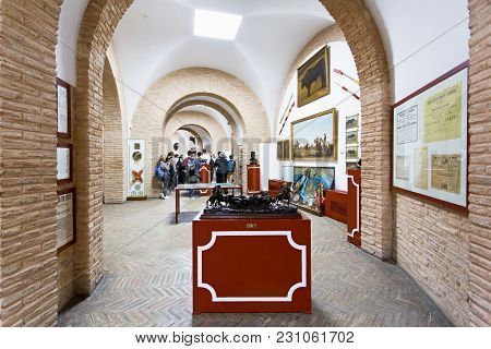 The Famous Plaza De Toros, Bullfight Arena, In Seville, Andalusia