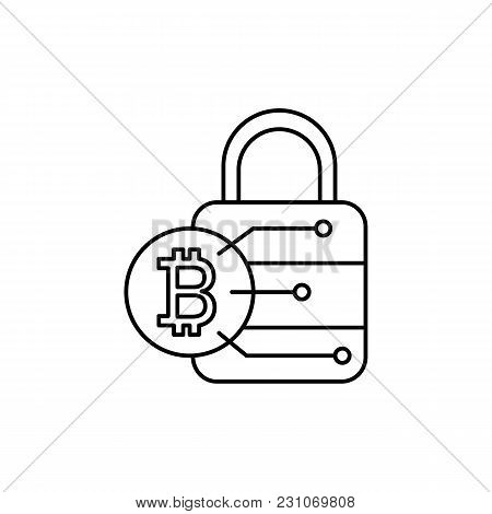 Bitcoin Encription Icon. Outline Illustration Of Bitcoin Encription Vector Icon For Web And Advertis