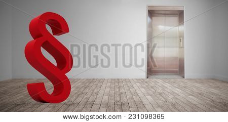 Vector icon of section symbol against room with elevator