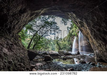 Haew Suwat Waterfall  At Khao Yai National Park  Nakhon Ratchasima Povince , Landscape Thailand