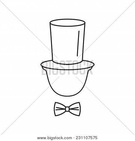 Gentleman Tophat Icon. Outline Gentleman Tophat Vector Icon For Web Design Isolated On White Backgro