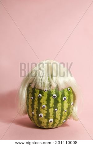 Freak Watermelon Wearing A Wig