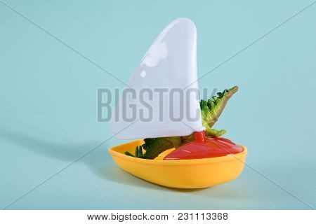 Dinosaur On A Boat