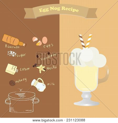 Recipe For Egg Nog Ingredients For Christmas Hot Drink. Page Booklet Magazines. Advertising For Cafe