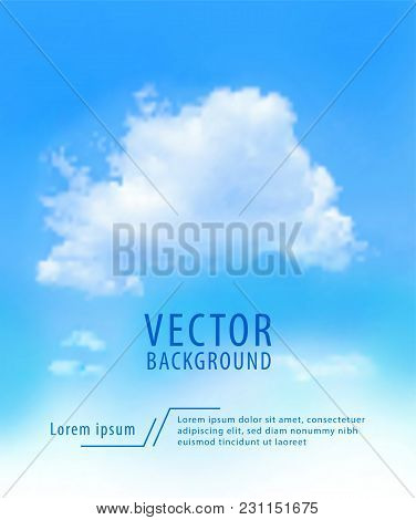 White Clouds In The Blue Sky. Vector Background