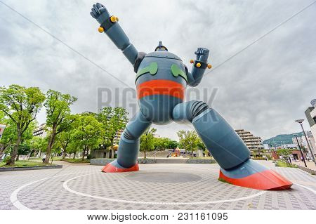Kobe, Japan - June 5, 2015 : Tetsujin-28-go Statue Was Built To Commemorate The 15th Anniversary Of 