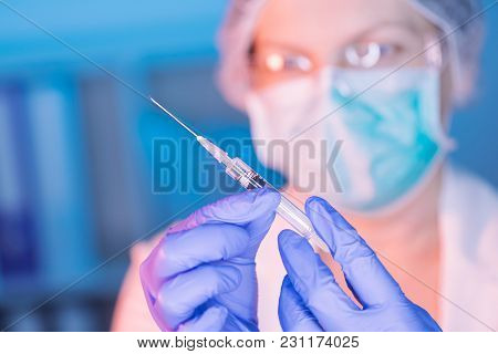 Mmr Vaccination Concept With Medical Doctor And Syringe In Hospital