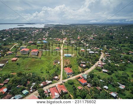 Landscape Of Bluefields City In Central America Aerial Drone View