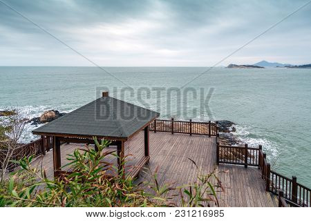 The Wooden Walkway By The Sea, Dongshan Island, Zhangzhou, China.