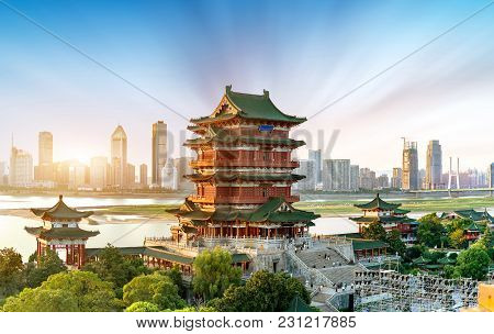 Tengwang Pavilion,nanchang,traditional, Ancient Chinese Architecture, Made Of Wood.
