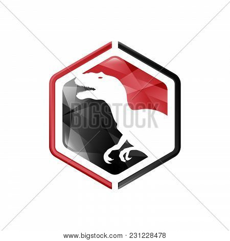 Animals Negative Space Style Design. T-rex Negative Style Logo Vector. Dinosaurus Vector Design