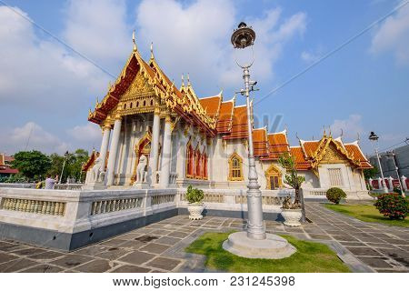 Bangkok , Thailand - 13 March, 2018: Wat Benchamabophit Dusitwanaram Landmark In Bangkok, Thailand I