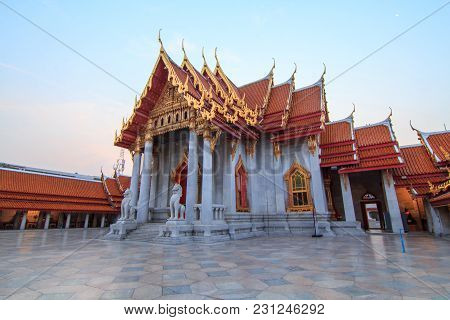 Bangkok , Thailand - 13 March, 2018: Wat Benchamabophit Dusitwanaram Landmark In Bangkok, Thailand I