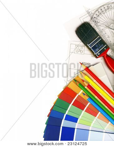 campioni di colore e piani isolate on white, con Clipping Path