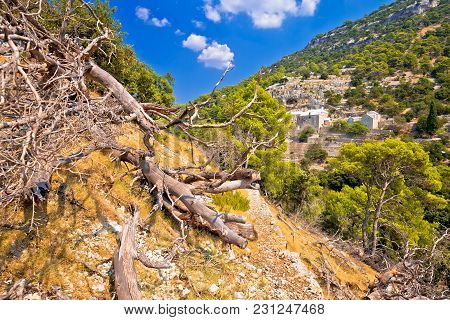 Stone Desert Trail Near Pustinja Blaca Hermitage On Brac Island, Dalmatia Region Of Croatia