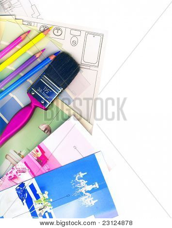 campioni di colore e piani isolate on white, con Clipping Path
