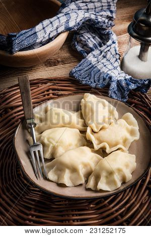 Homemade Dumplings With Cheese.