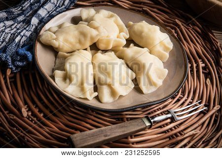 Homemade Dumplings With Cheese.
