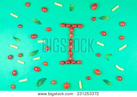 Italian Food Eating Pattern With Letter 