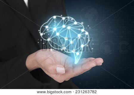 Lightbulb Brainstorming Creative Idea Abstract Icon On Business Hand.