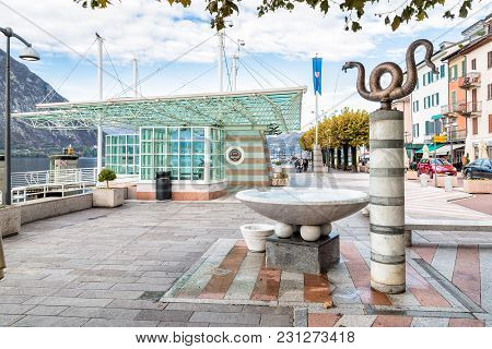 Campione Di Italia, Itali - 29 October 2015: Is An Italian Municipality Of The Province Of Como In T