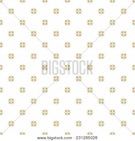 Seamless Abstract Geometric Floral Pattern. Vector Gold And White Background. Elegant Abstract Golde