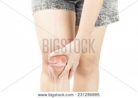 Knee Bones Pain White Background Knee Injury