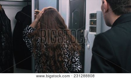 Young Couple In Quarrel. Girl Screams. Young Woman Yelling At Boyfriend In Hysterics, Drama Queen Sc