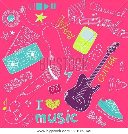 Música Vector garabatos