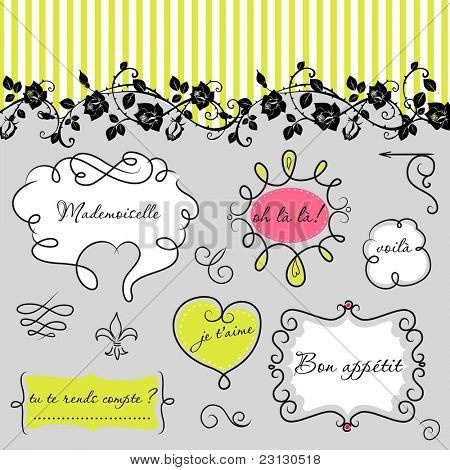 Doodle kare Fransız tarzı