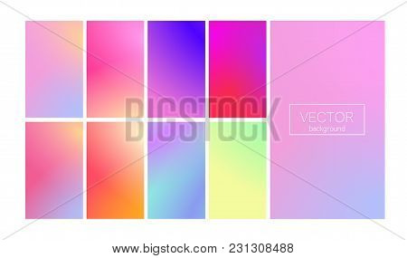 Screen Gradient Set With Modern Abstract Backgrounds. Colorful Fluid Cover For Poster, Banner, Flyer